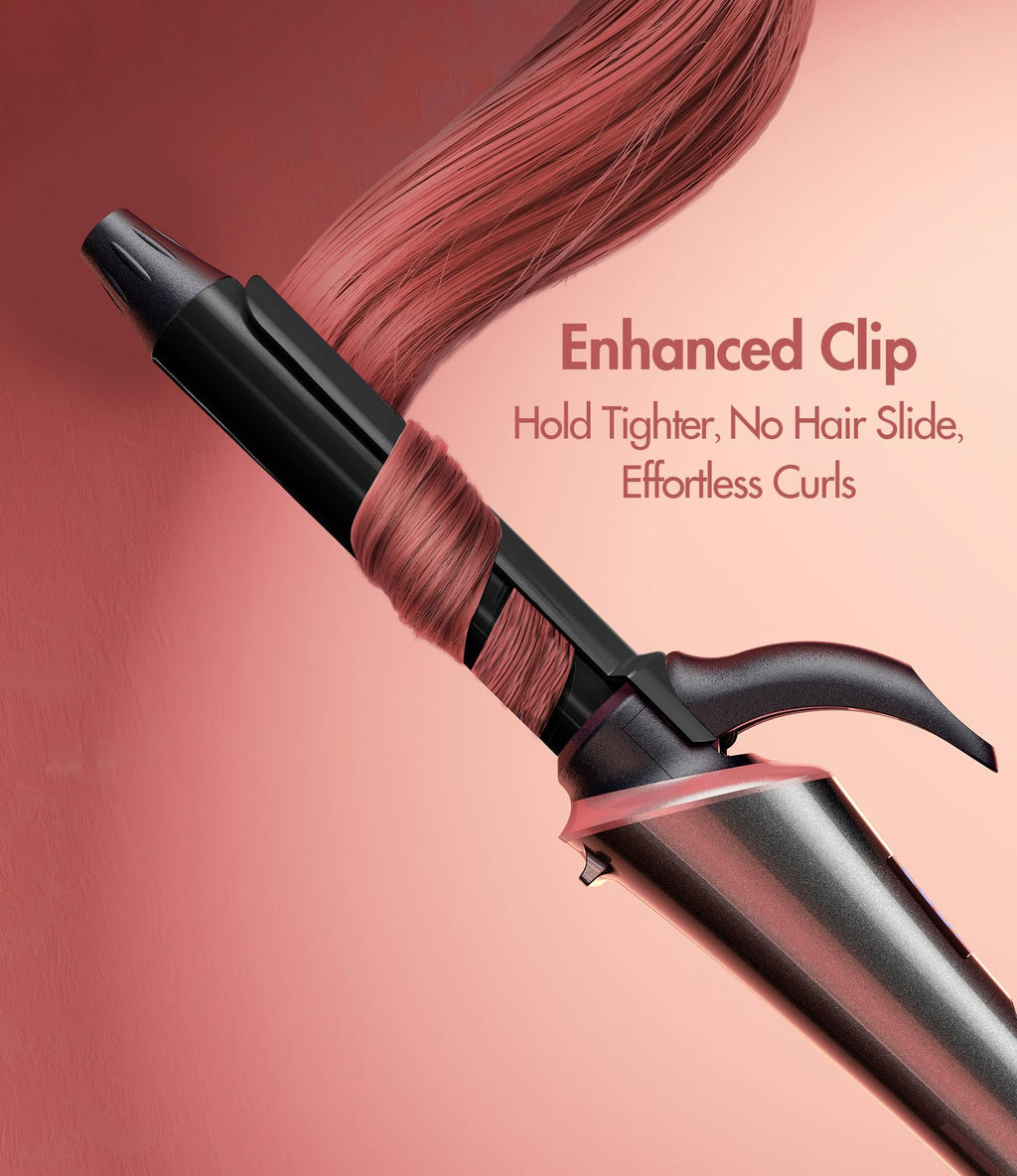 Three quarter inch barrel curler designed for pixie cuts and short hair textures.