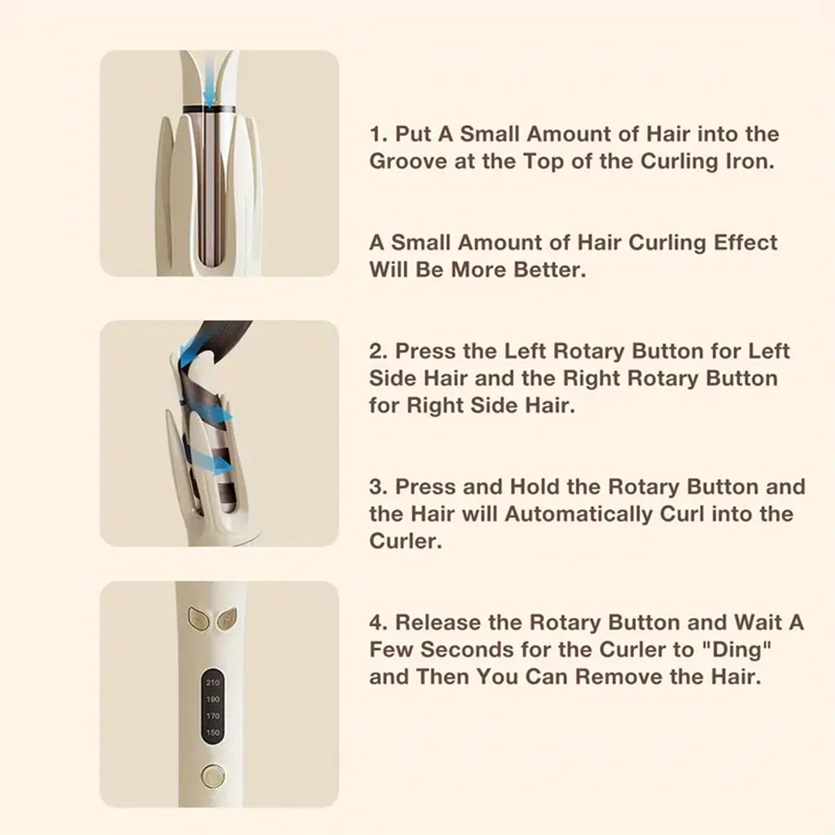 INK-EEZE rotating hair curler wand close up of the 28mm ceramic tourmaline barrel
