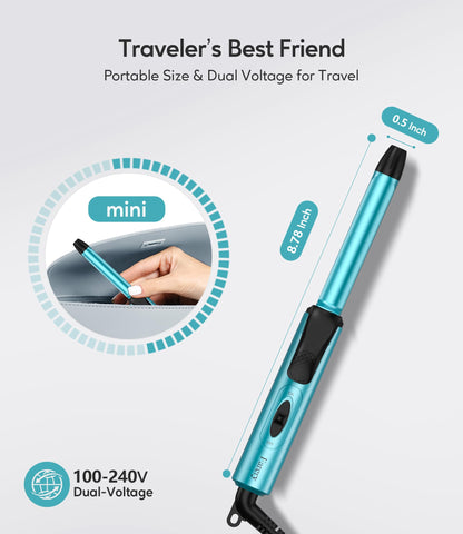 FARERY half inch mini hair curler for short hair showcasing cool tip