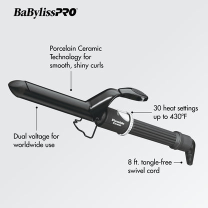 BaBylissPRO imported USA styling wand showing the secure spring clamp mechanism