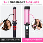 Casavok dual voltage curling iron with hair clips included in the box packaging.