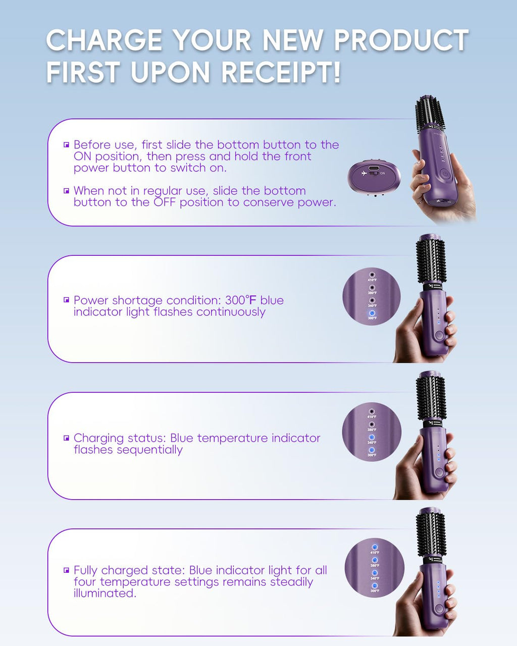 Premium gift packaging layout for the ANI·DIO portable mini hot styling comb.