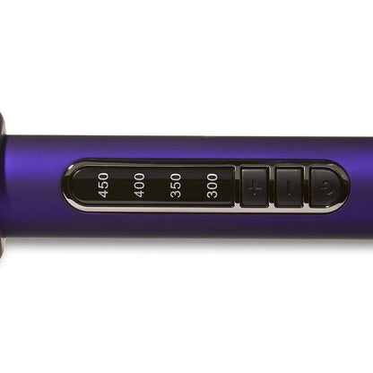 Close up view of the one and half inch titanium barrel of the Ion salon styling iron