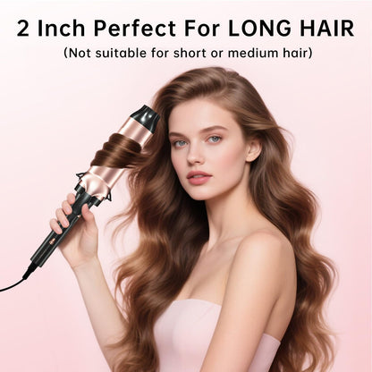 Close up of the adjustable heat settings on the Hahahope large barrel curling wand handle.