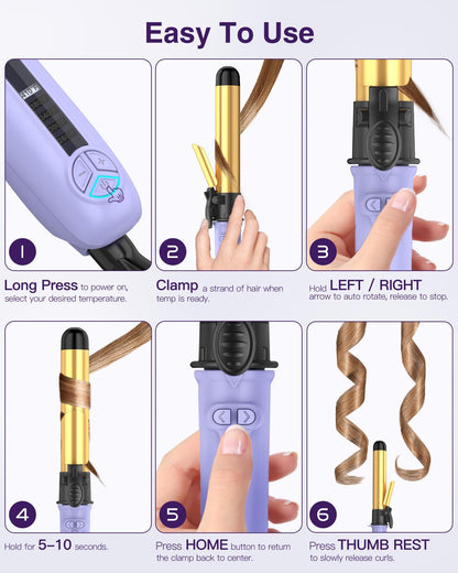 ZAVAREA rotating wave wand angled view highlighting the anti scald cool tip and resting stand