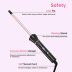 AIMSEE fast heating skinny hair wand showcasing the slim barrel dimensions