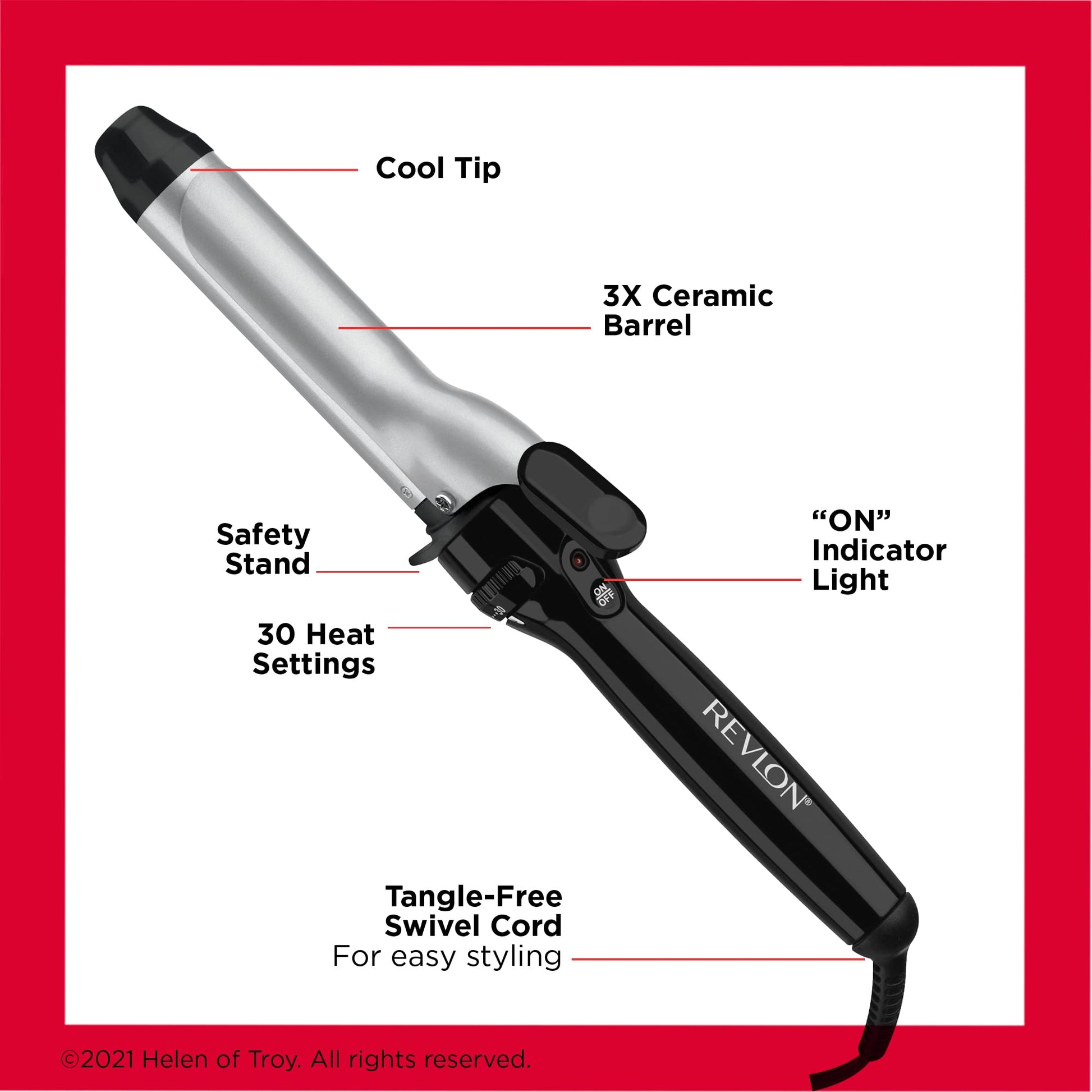 Revlon long lasting loose curls styling tool with safety thumb rest