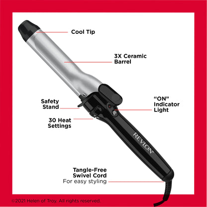 Revlon long lasting loose curls styling tool with safety thumb rest