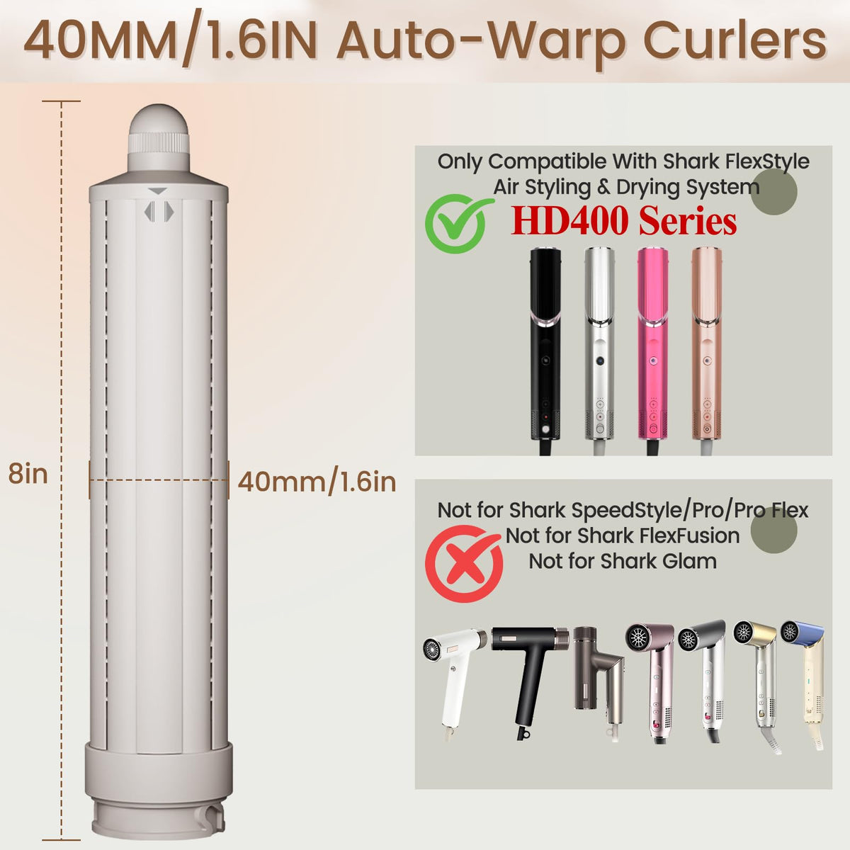 Chivixe 40mm auto wrap curling iron accessory attached to a hair dryer