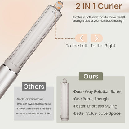 Chivixe dual direction long hair curler barrel close up detail