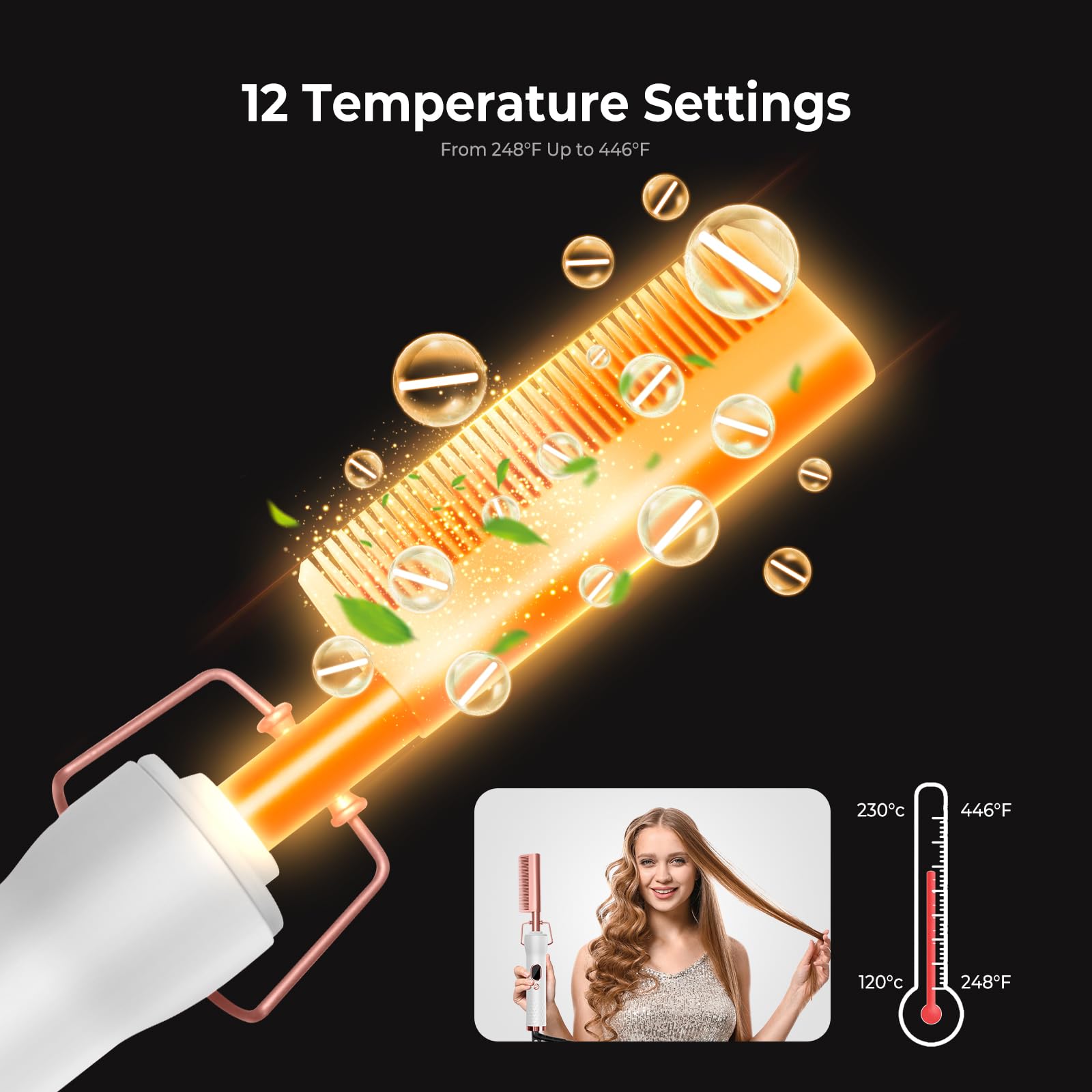 Premium imported Yitrust hot pressing comb showcasing the dual voltage power cord connection