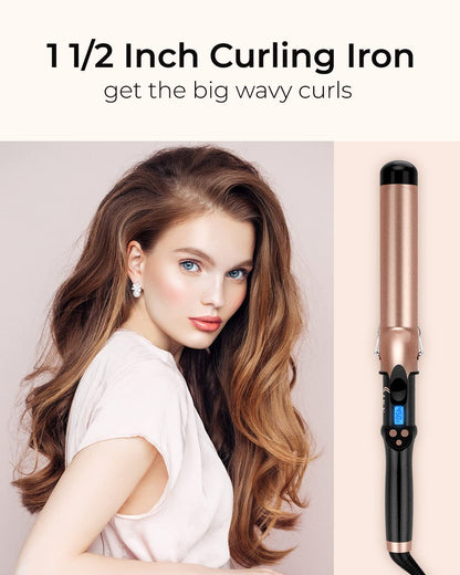 IKV one and a half inch ceramic tourmaline curling wand close up