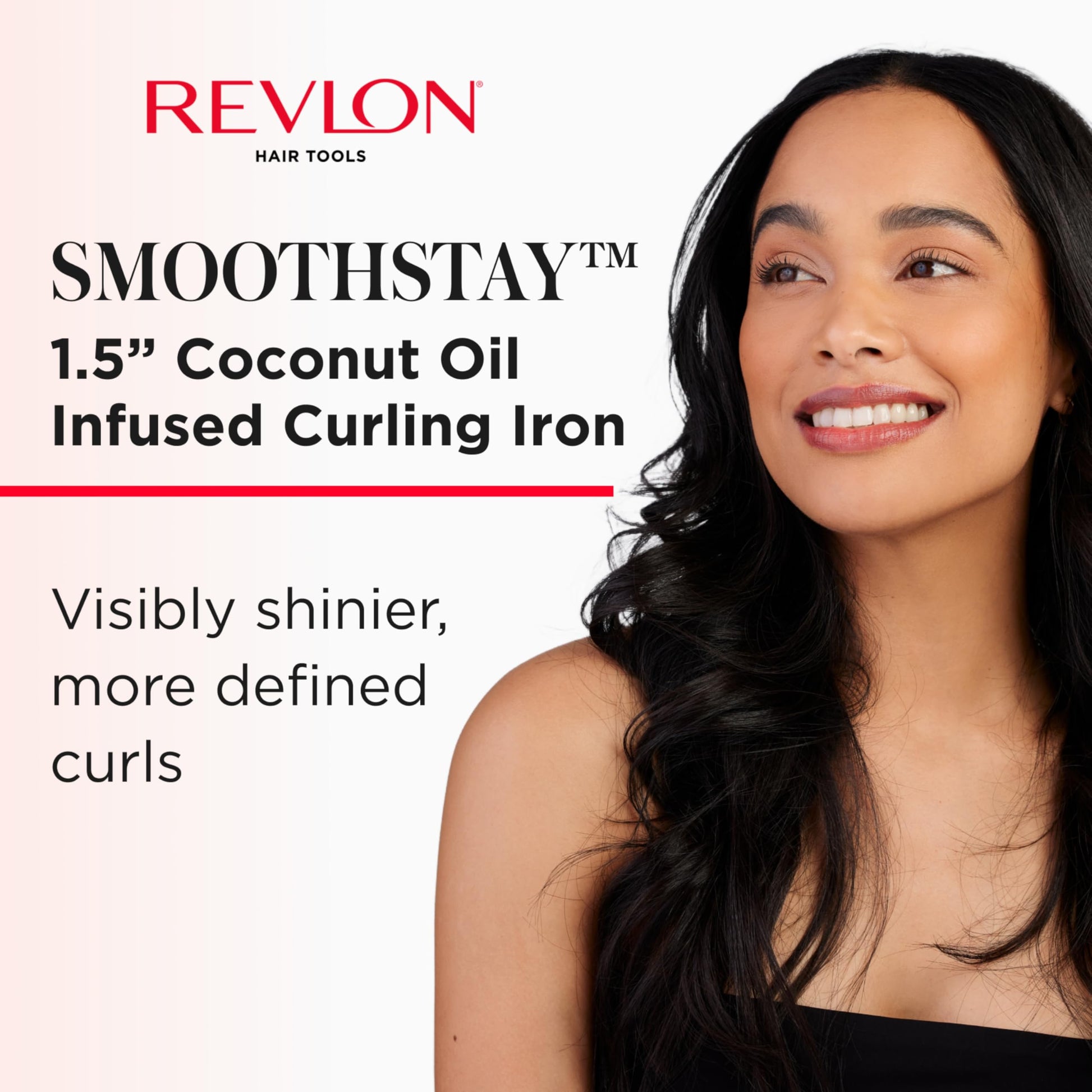 Revlon 1.5 inch barrel curling iron showcasing the digital temperature display window and control buttons