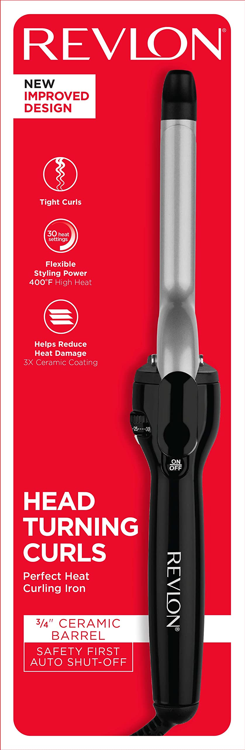 Authentic Revlon imported hair curler unboxed to reveal the complete lightweight ergonomic handle assembly.