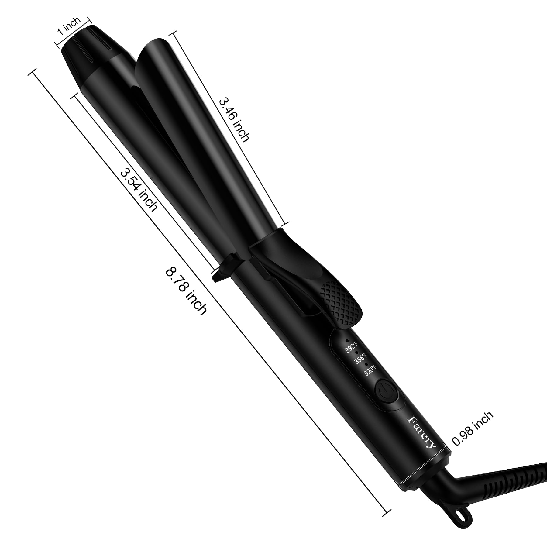 Portable 1 inch curling iron resting safely on its integrated countertop stand