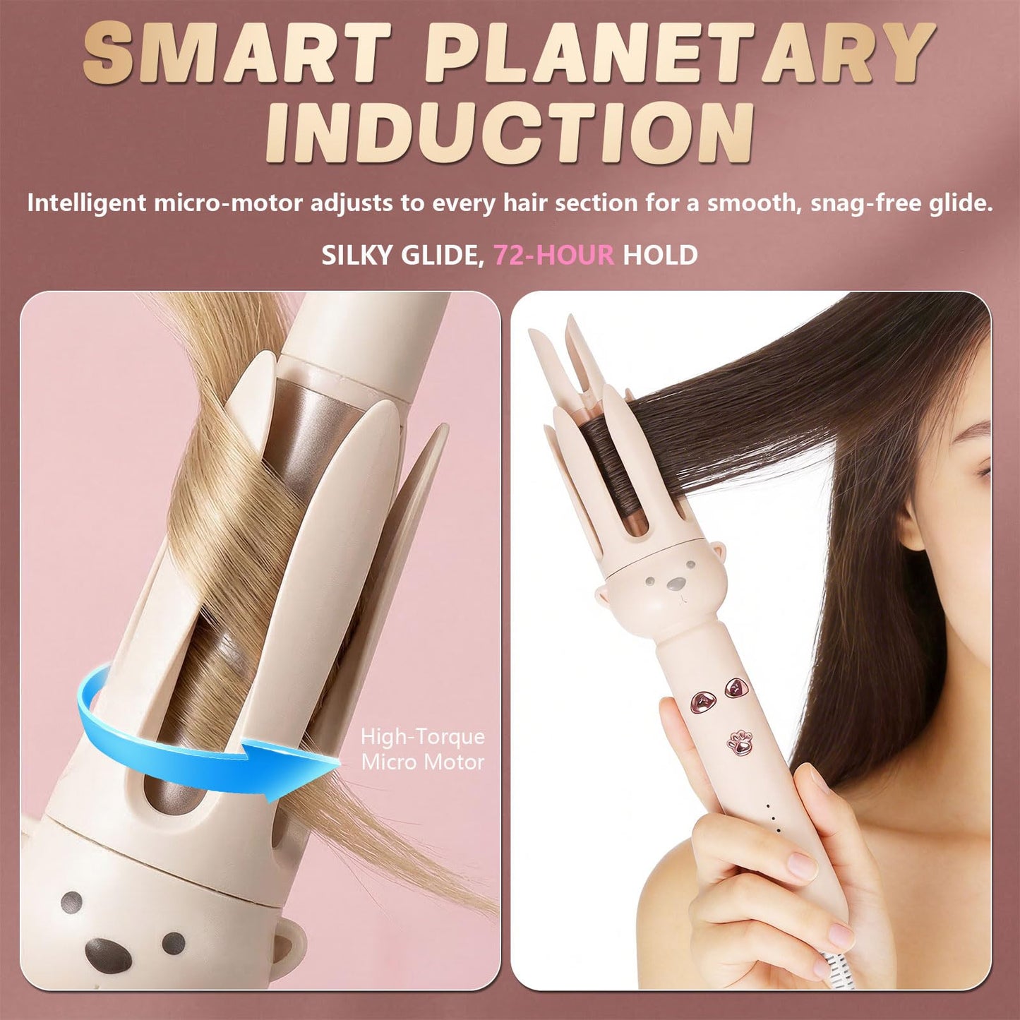 O-CONN lazy beauty hair curler rotating slot placement angle view