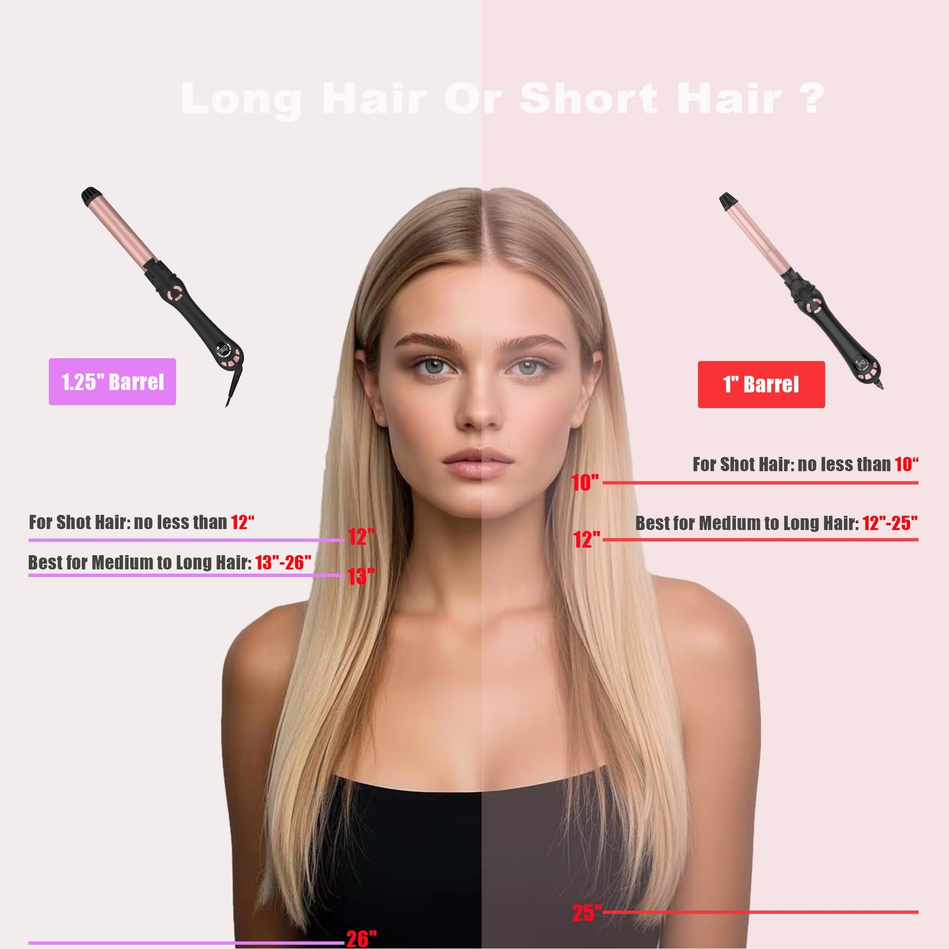 Lanvier 1 inch rotating curling iron packaging with included safety instructions