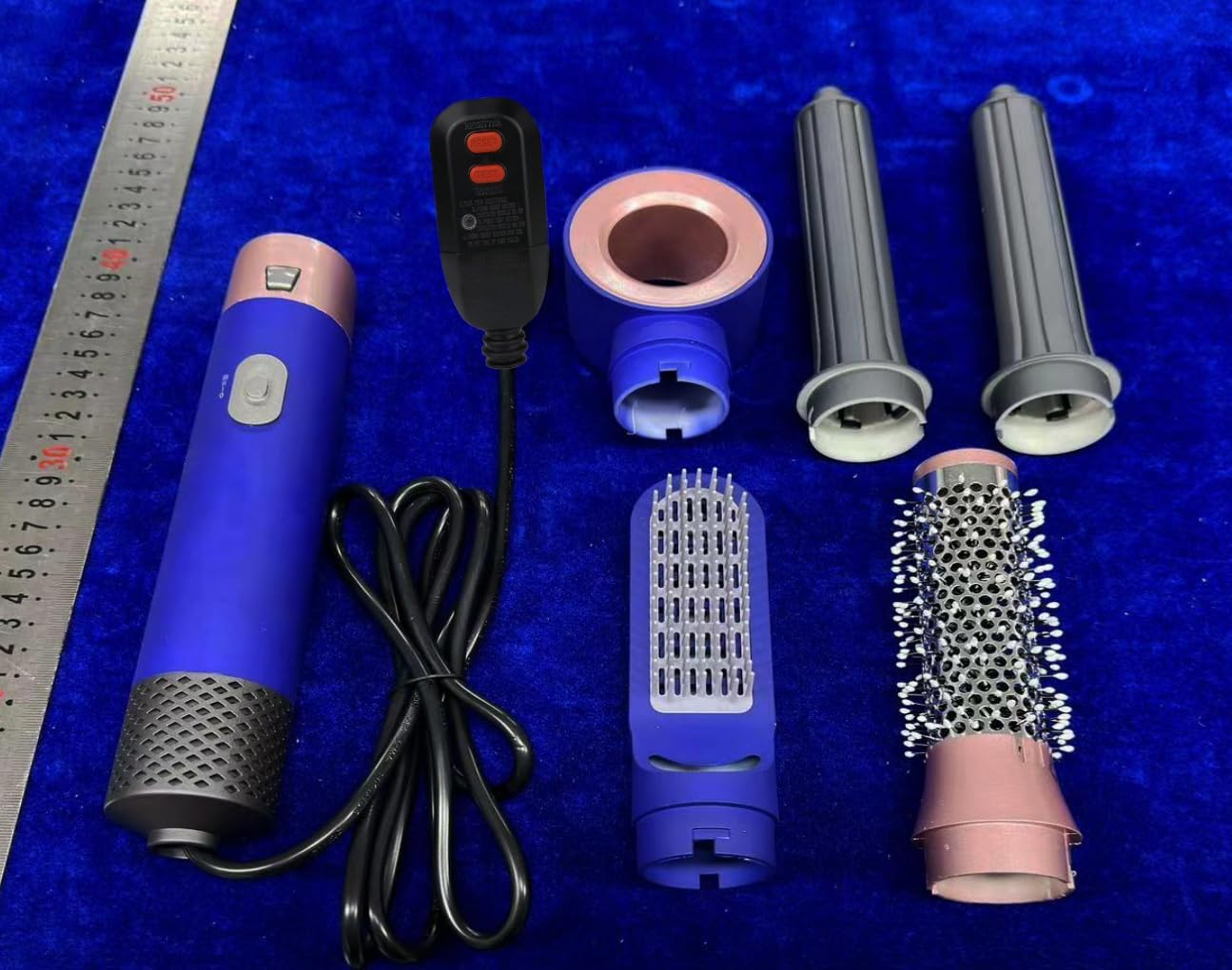 Tangle free swivel cord connection at the base of the professional hair straightener tool.