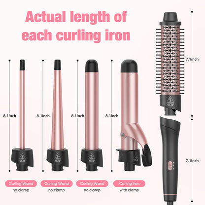 Aniekin ceramic curling wand attachments showing different barrel sizes for versatile styling