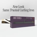 Packaging view of the authentic Hot Tools Pro Artist Black Gold series digital curling iron illustrating product features and design.