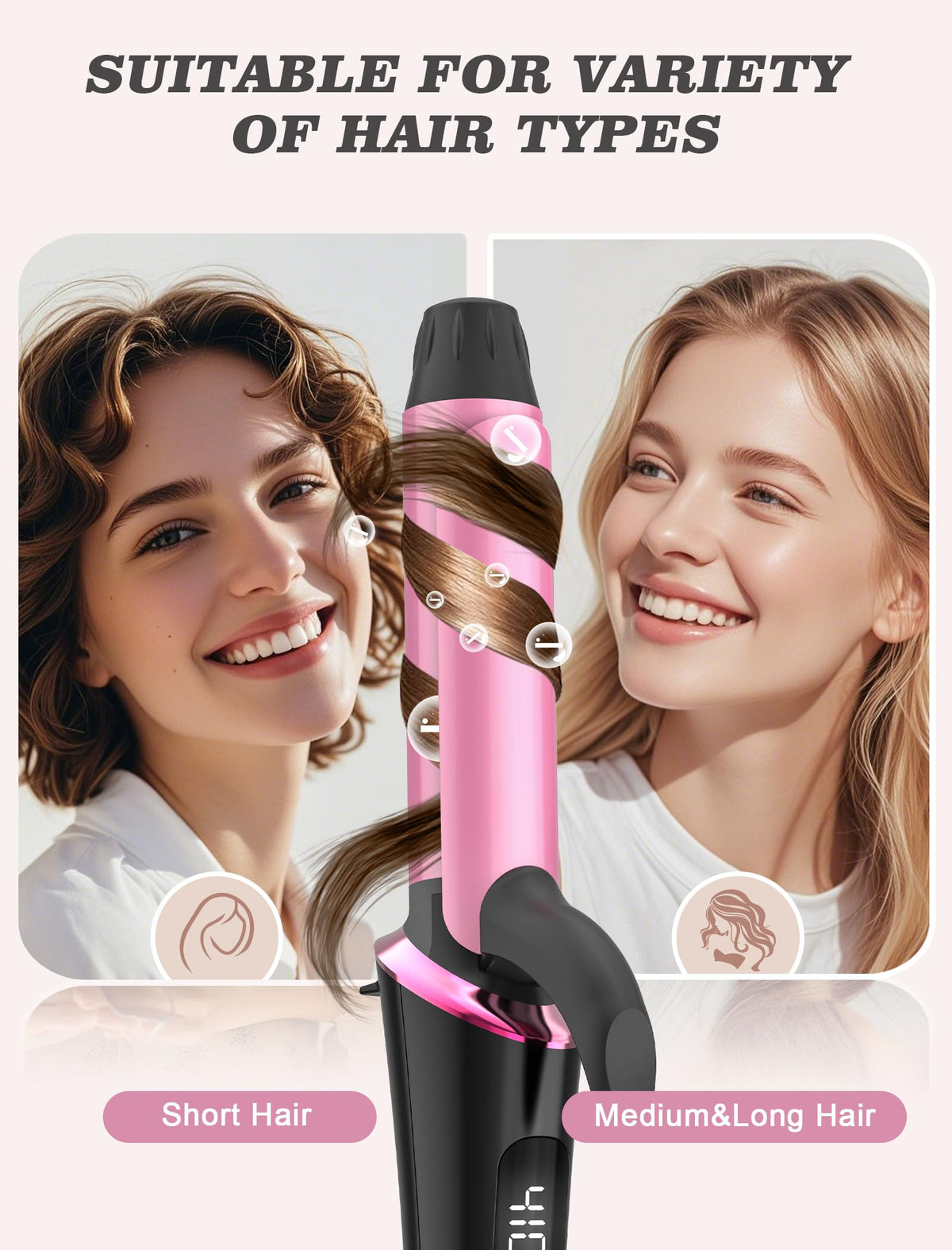 Casavok small barrel curling iron safely stored inside its heat resistant premium fabric travel pouch