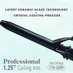 Black and gold extra long barrel hair curler with clamp