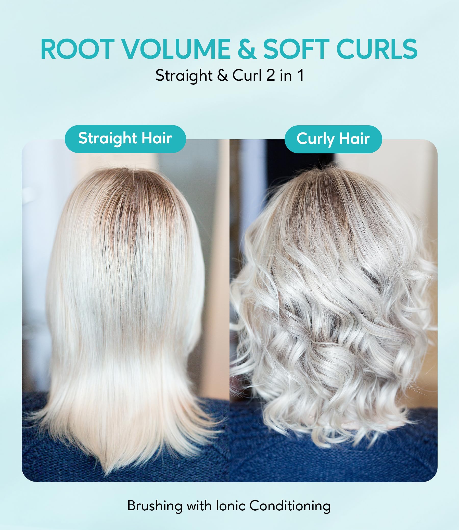 Farery mini curling iron brush highlighting the anti scald nylon bristles
