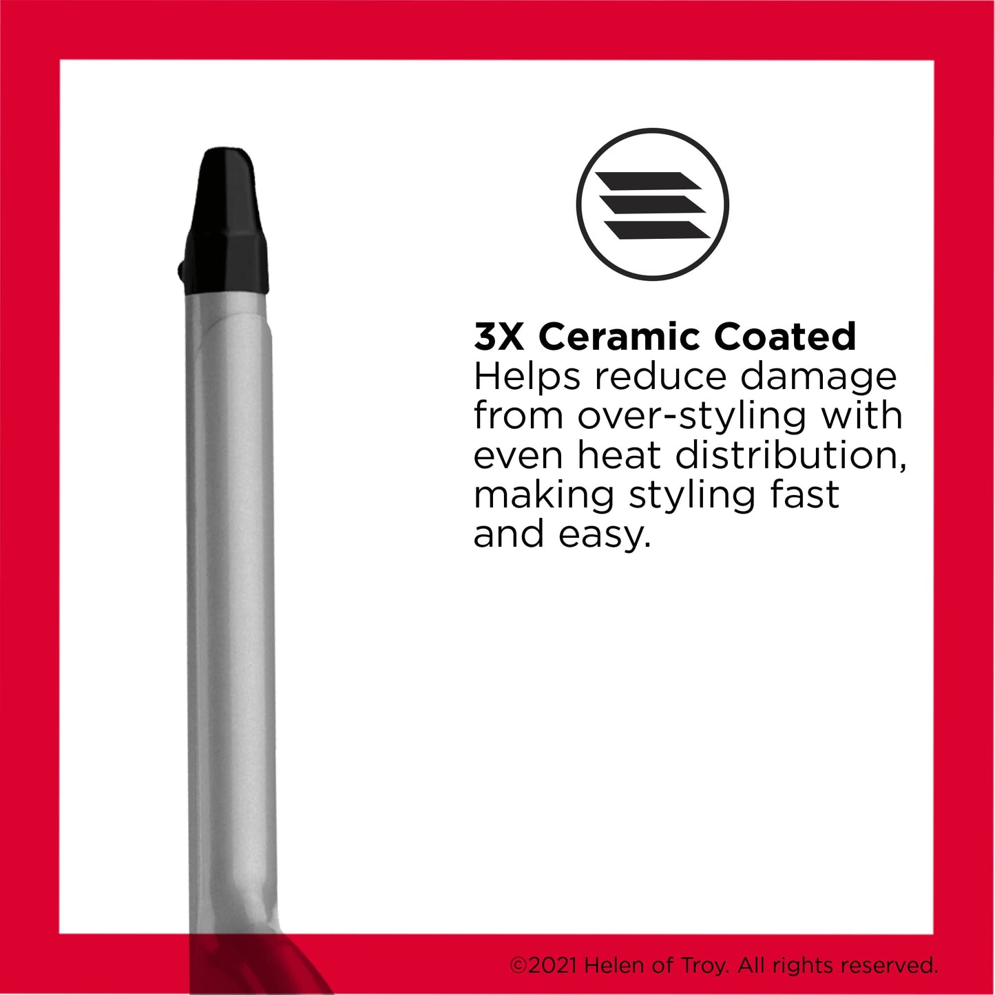 Close up view of the temperature control dial on the Revlon extra tight spiral hair curler