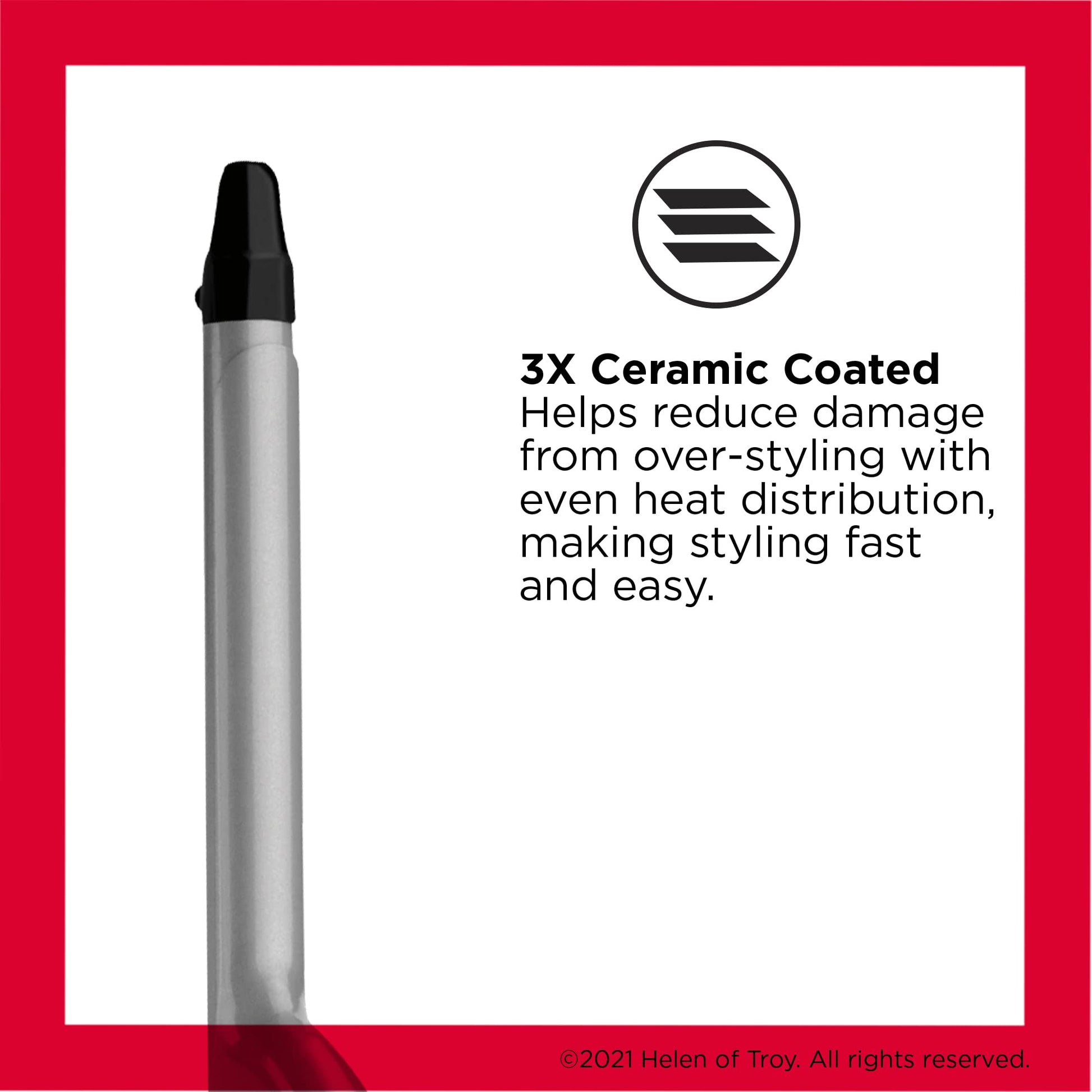 Close up view of the temperature control dial on the Revlon extra tight spiral hair curler