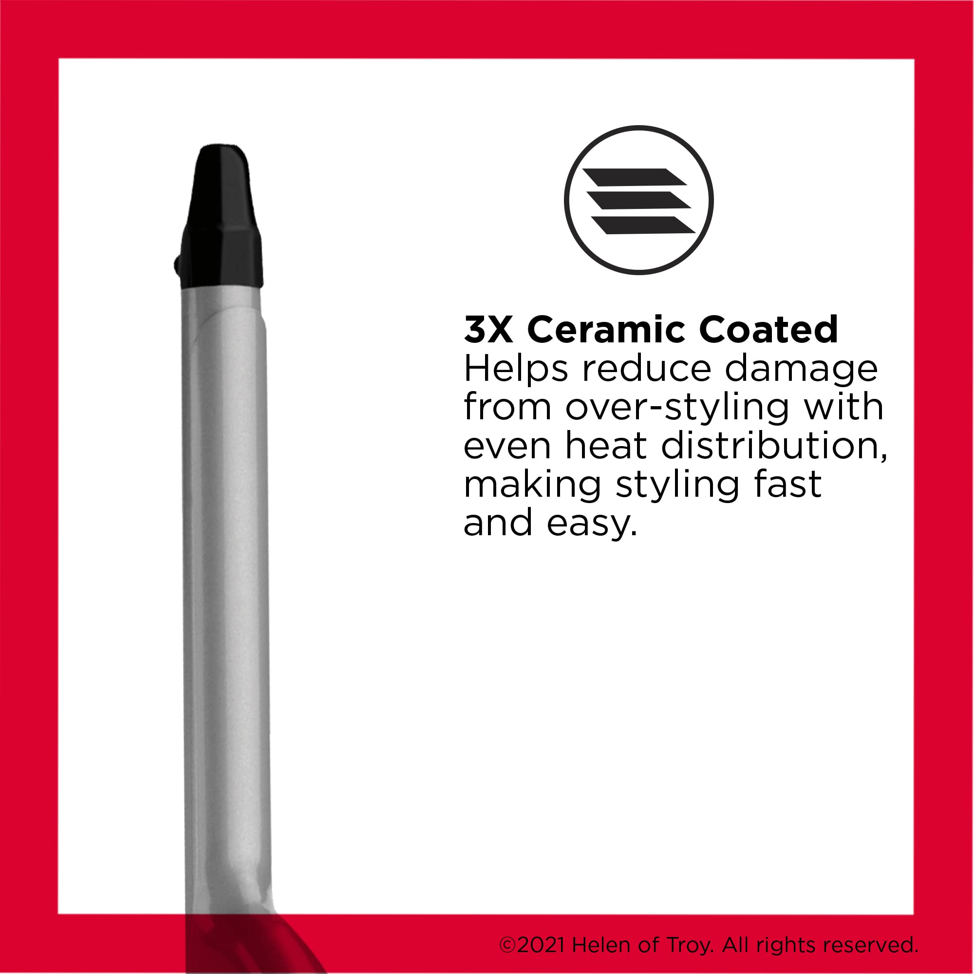 Close up view of the temperature control dial on the Revlon extra tight spiral hair curler