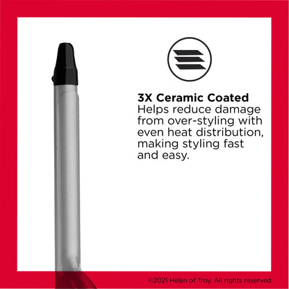 Close up view of the temperature control dial on the Revlon extra tight spiral hair curler
