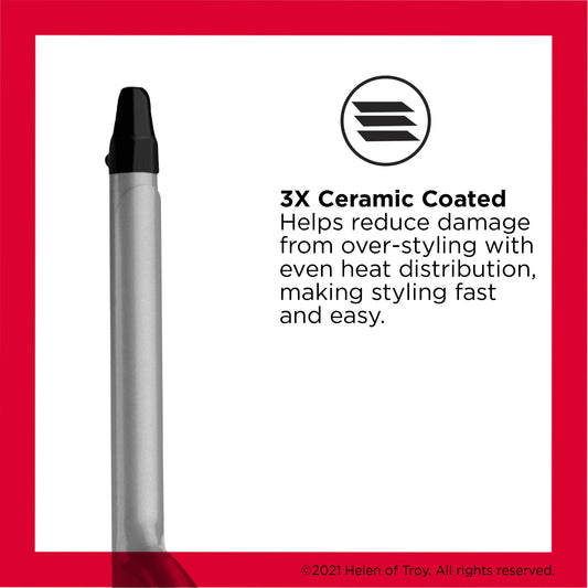 Close up view of the temperature control dial on the Revlon extra tight spiral hair curler