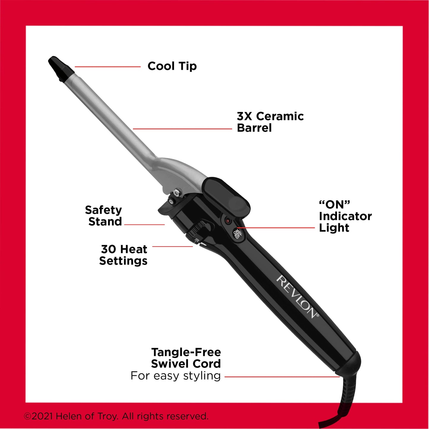 Authentic Revlon triple ceramic coating barrel texture for smooth spiral curls