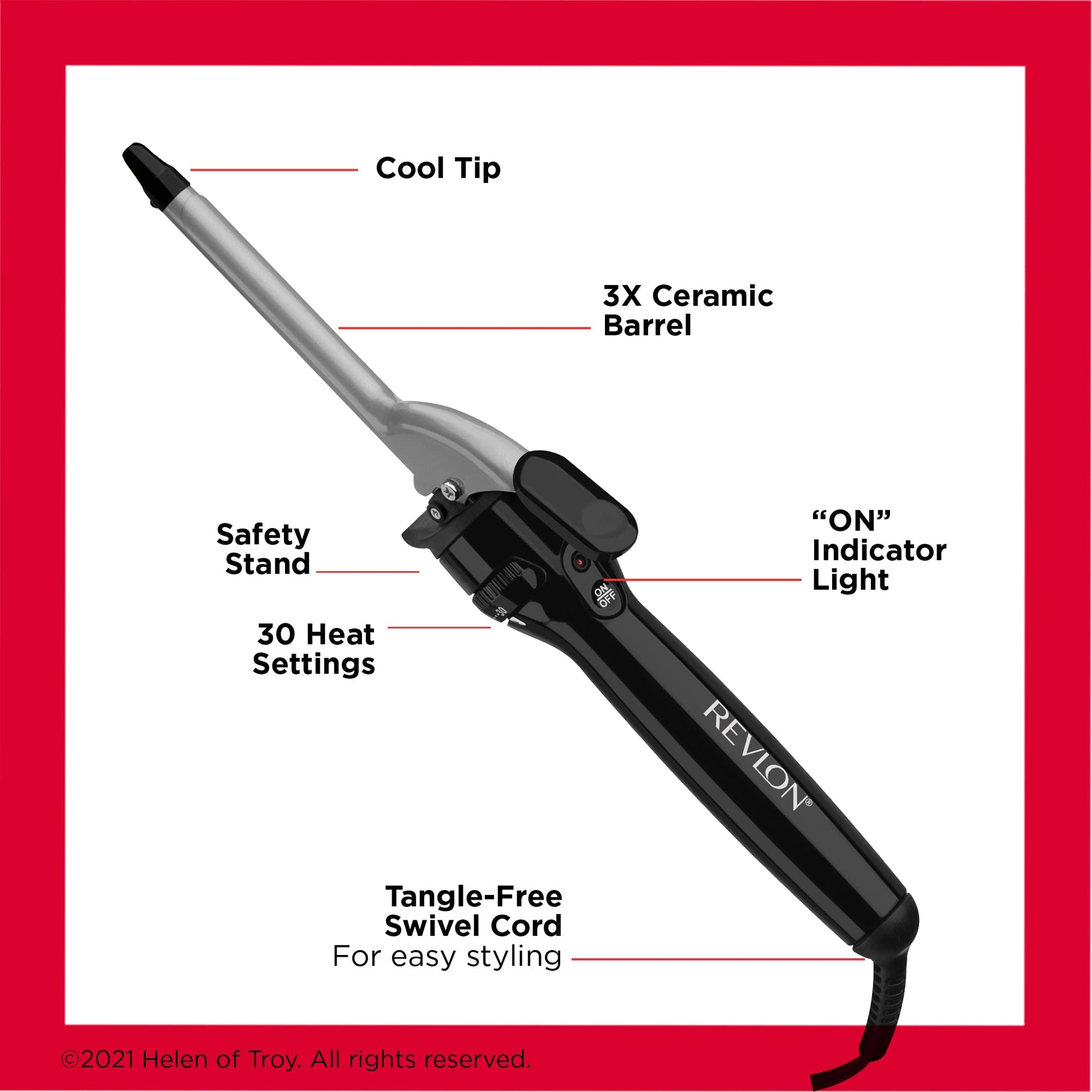 Authentic Revlon triple ceramic coating barrel texture for smooth spiral curls