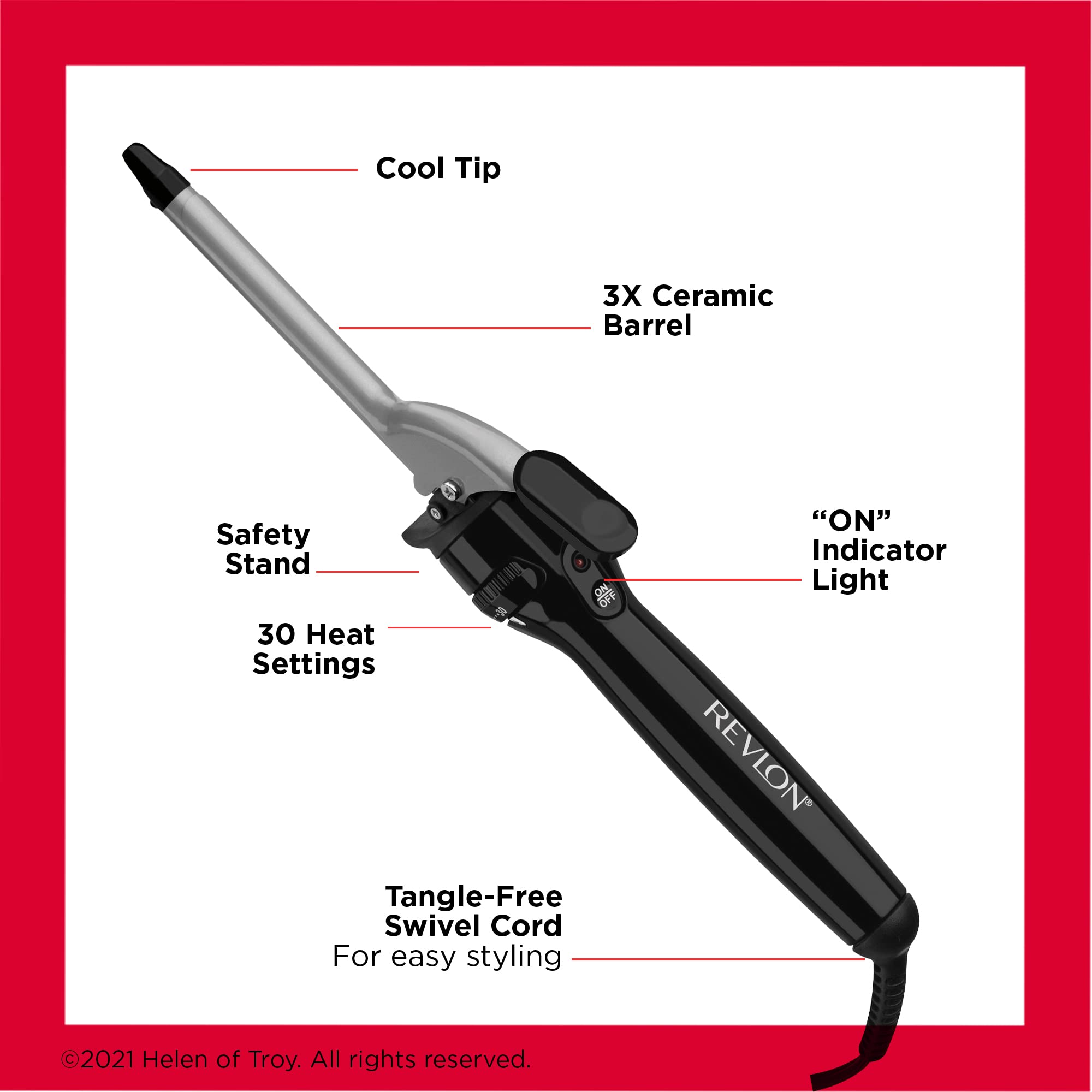 Authentic Revlon triple ceramic coating barrel texture for smooth spiral curls