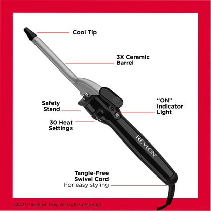 Authentic Revlon triple ceramic coating barrel texture for smooth spiral curls