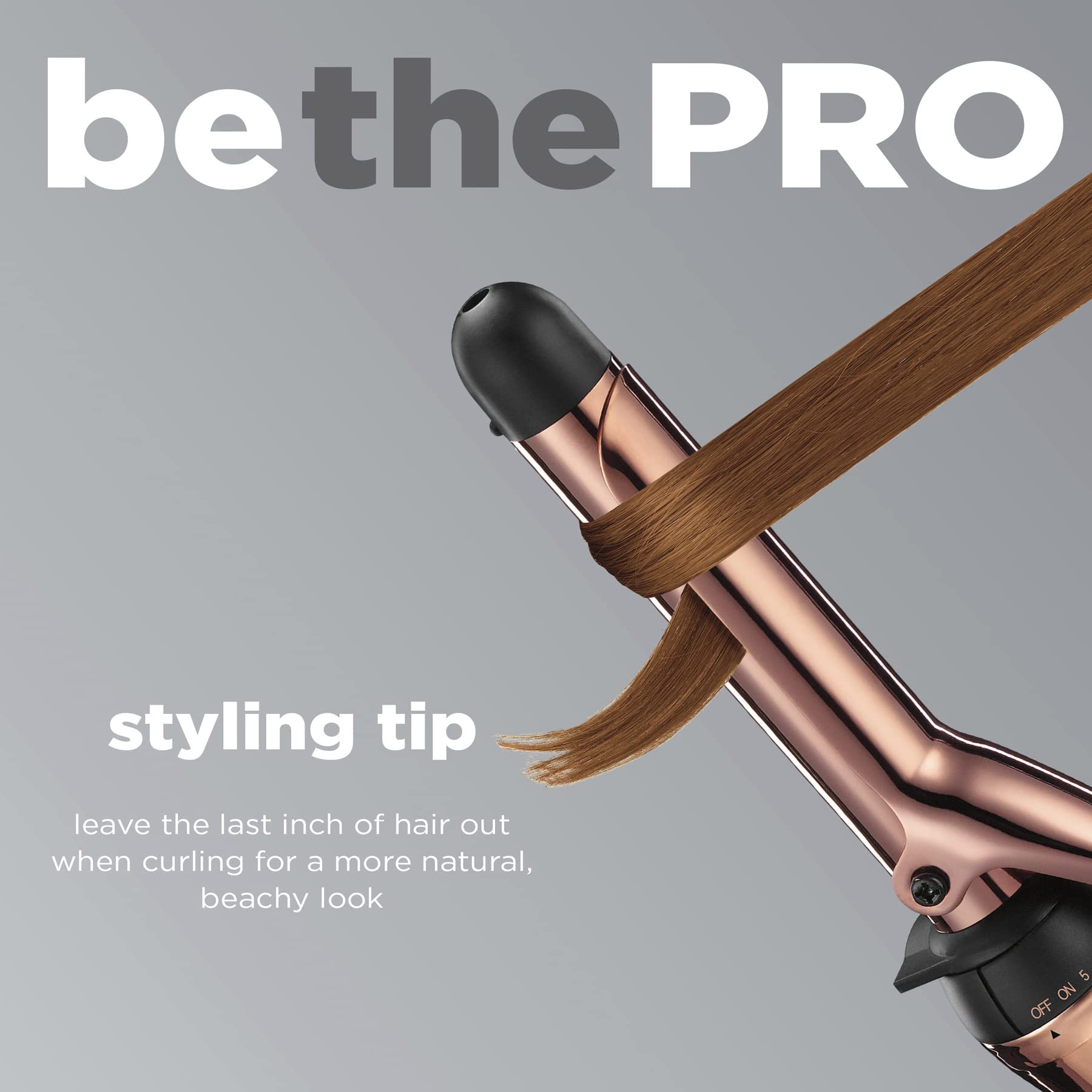 Conair InfinitiPro classic curling iron showing the professional 5-foot swivel cord attachment