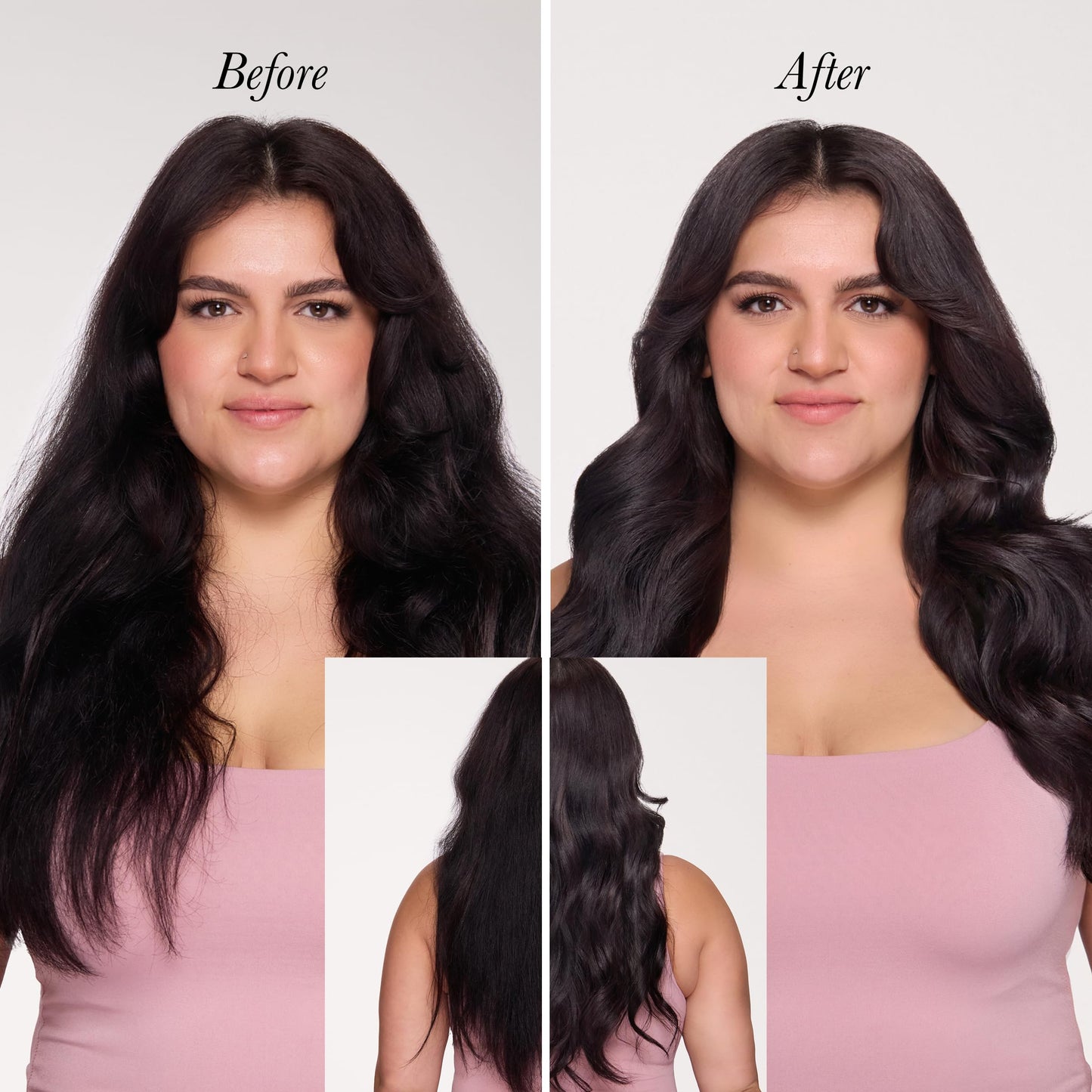 Authentic USA imported L'ANGE HAIR rotating curling iron packaging and lifestyle display