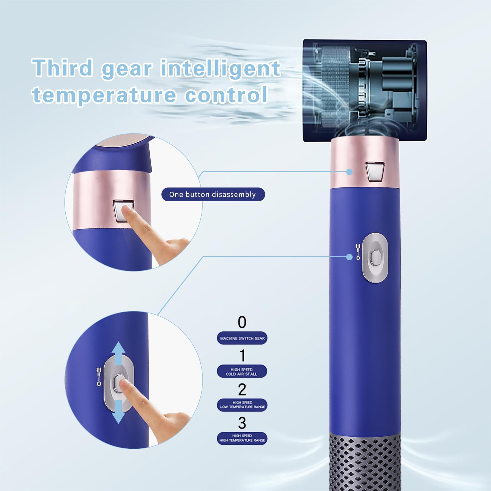 JMADENQ multi styling kit displaying five interchangeable ceramic curling and straightening attachments side by side.