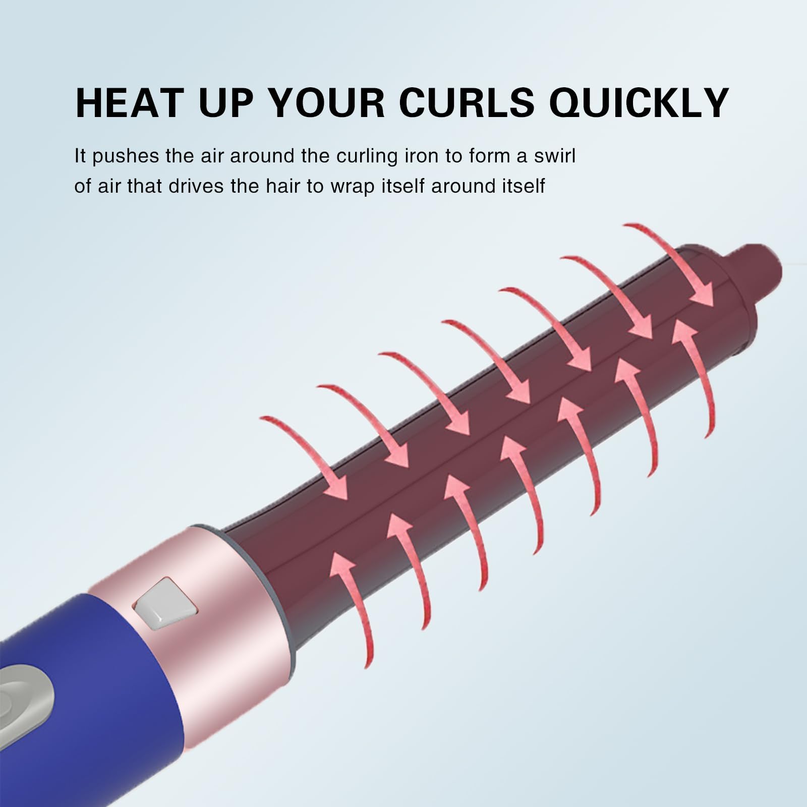 JMADENQ travel friendly hair tool showing the 360 degree swivel cord design for tangle free styling mobility.
