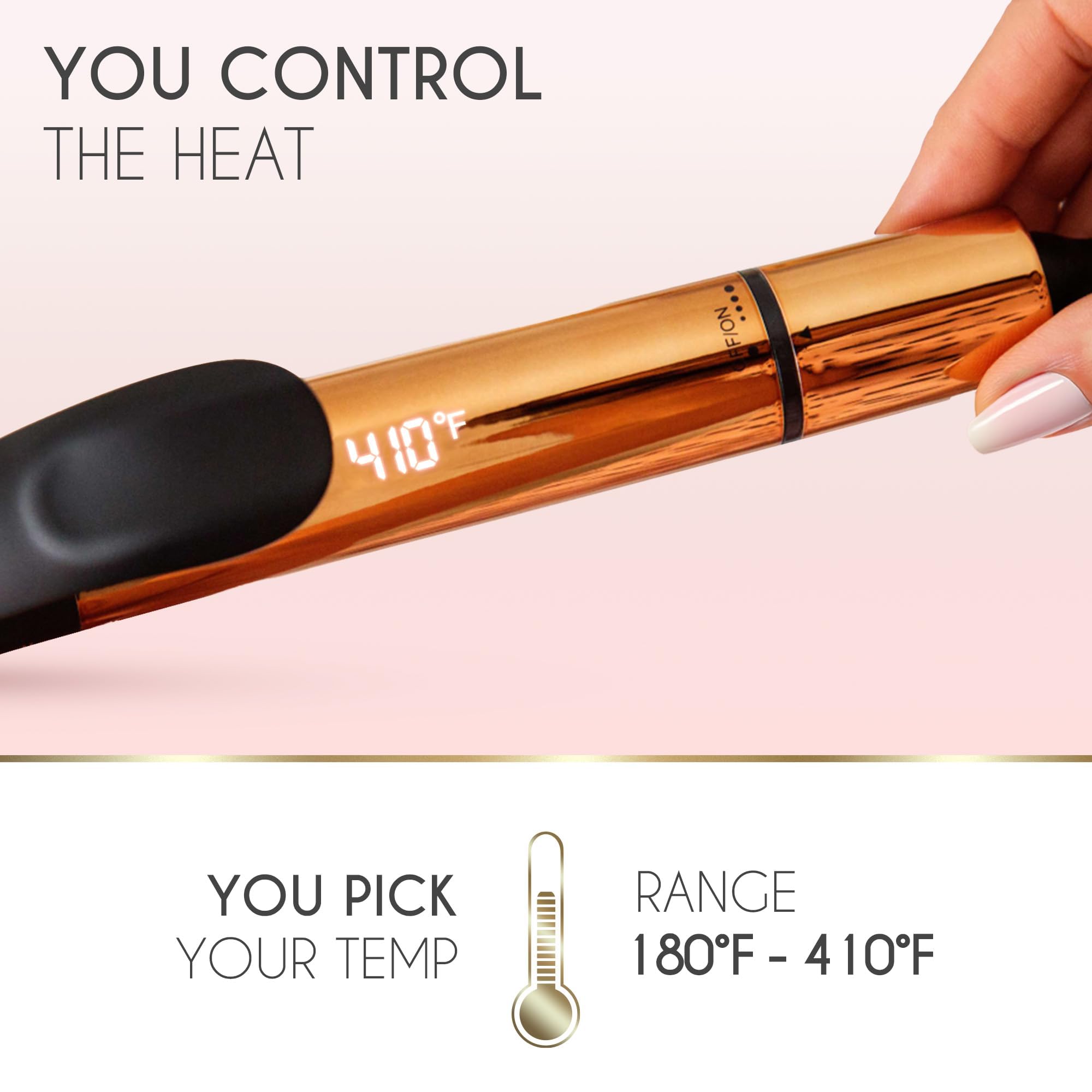 ELLA BELLA professional hair curler with included heat resistant glove and mat