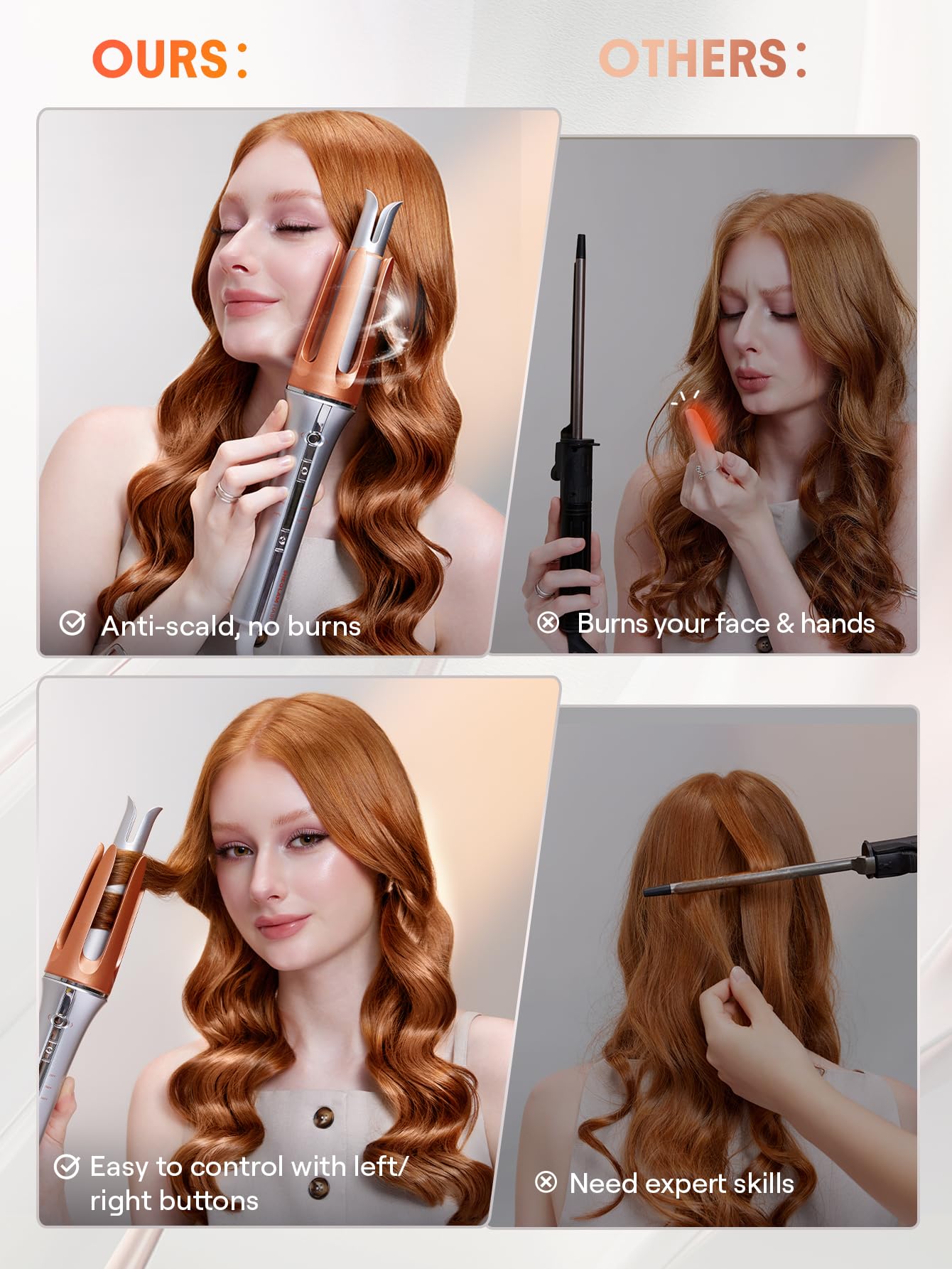 SHEGLAM travel ready dual voltage curling iron with corded electric power base