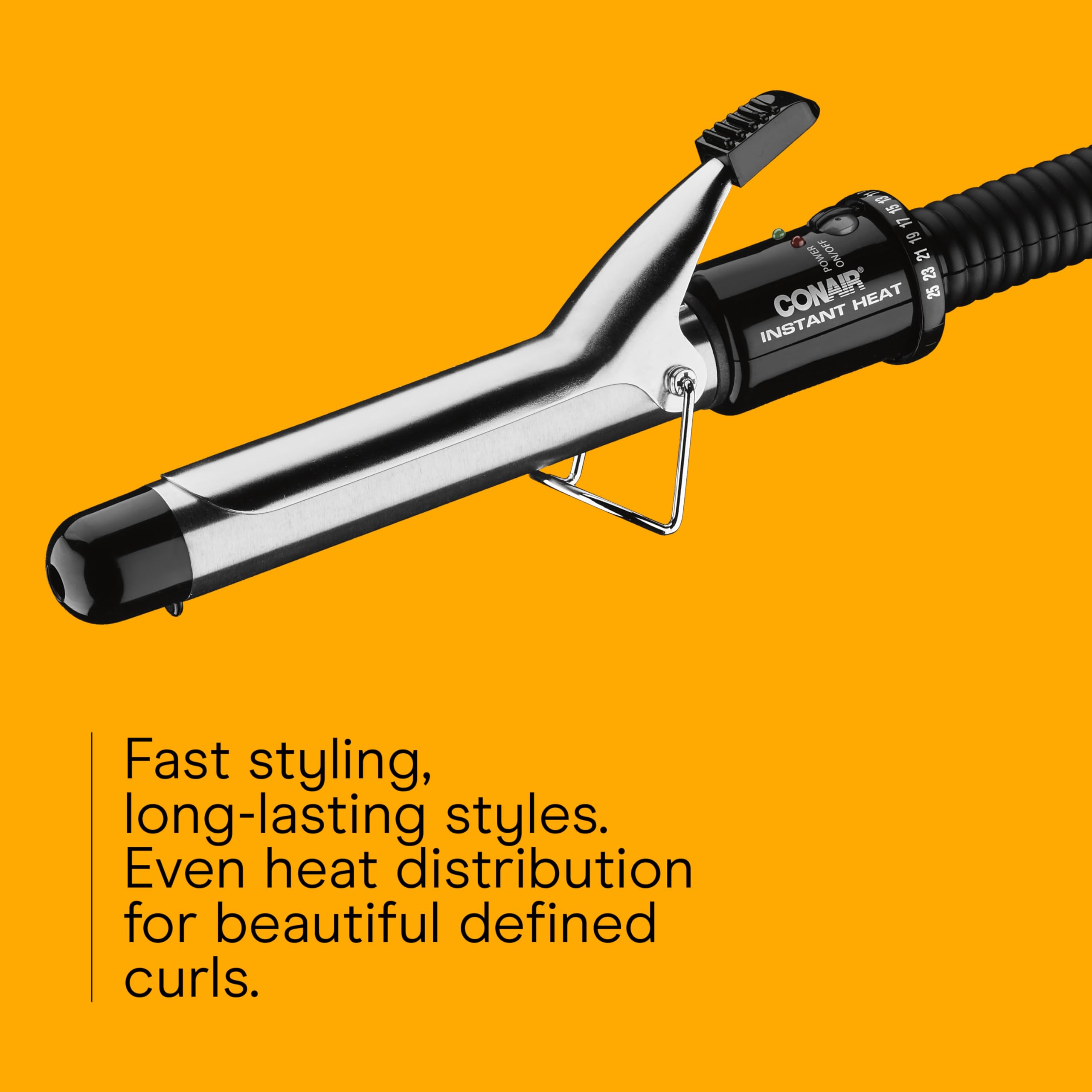 Close up of the one inch barrel on the Conair styling tool illustrating the multilayer metal technology.