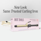 Full view of the USA imported Hot Tools 24K Gold 2 Inch Extended Barrel Curling Iron.