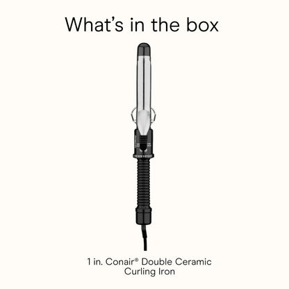 Conair dual voltage curling iron demonstrating the tangle free swivel power cable connection.