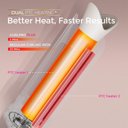 TYMO anti scald rotating curling iron with safe insulated hollow barrel