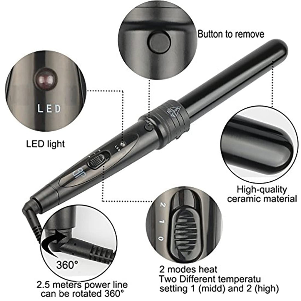 Close up of iMissiu tourmaline ceramic curling iron barrel