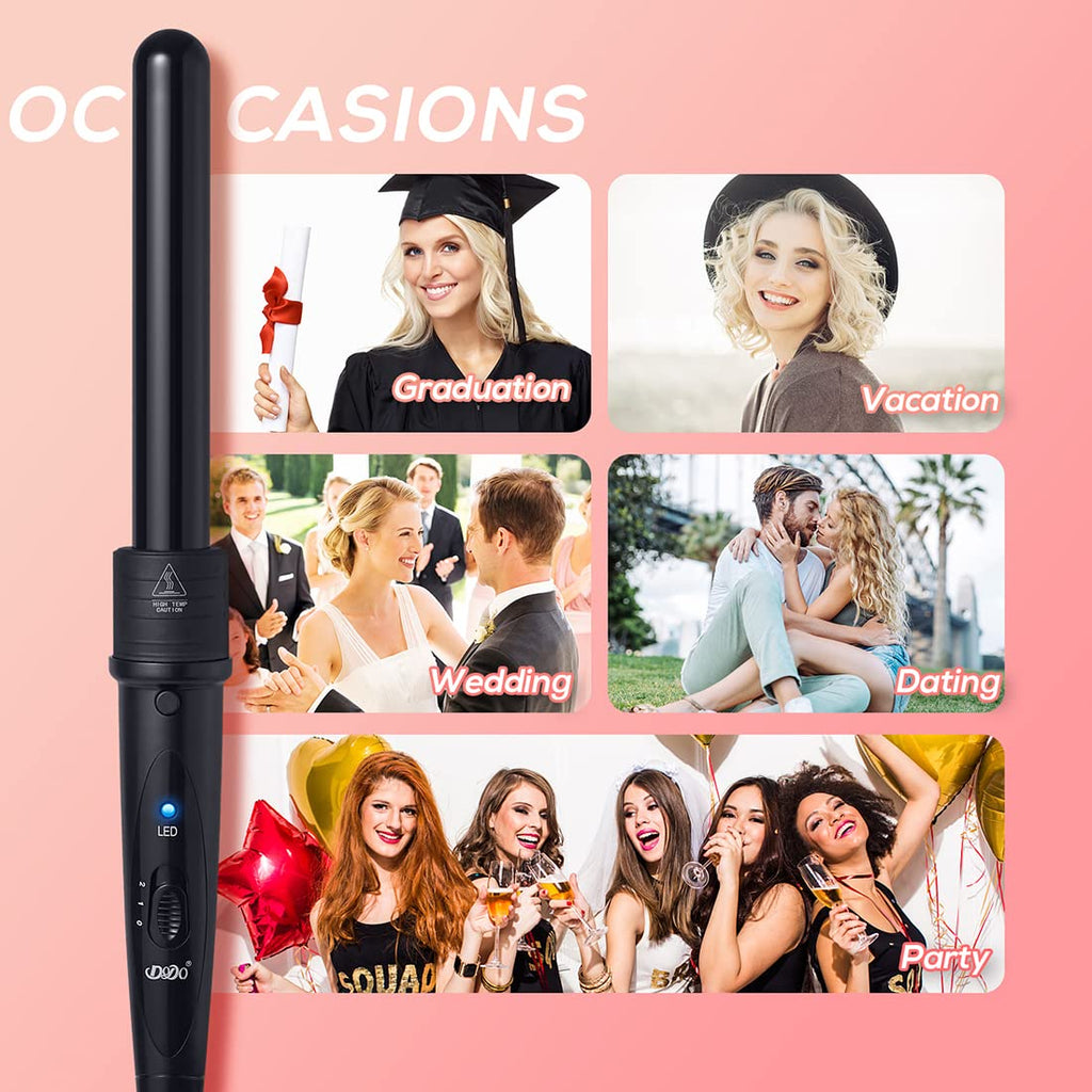 Travel friendly 3-in-1 curling iron set with swivel cord