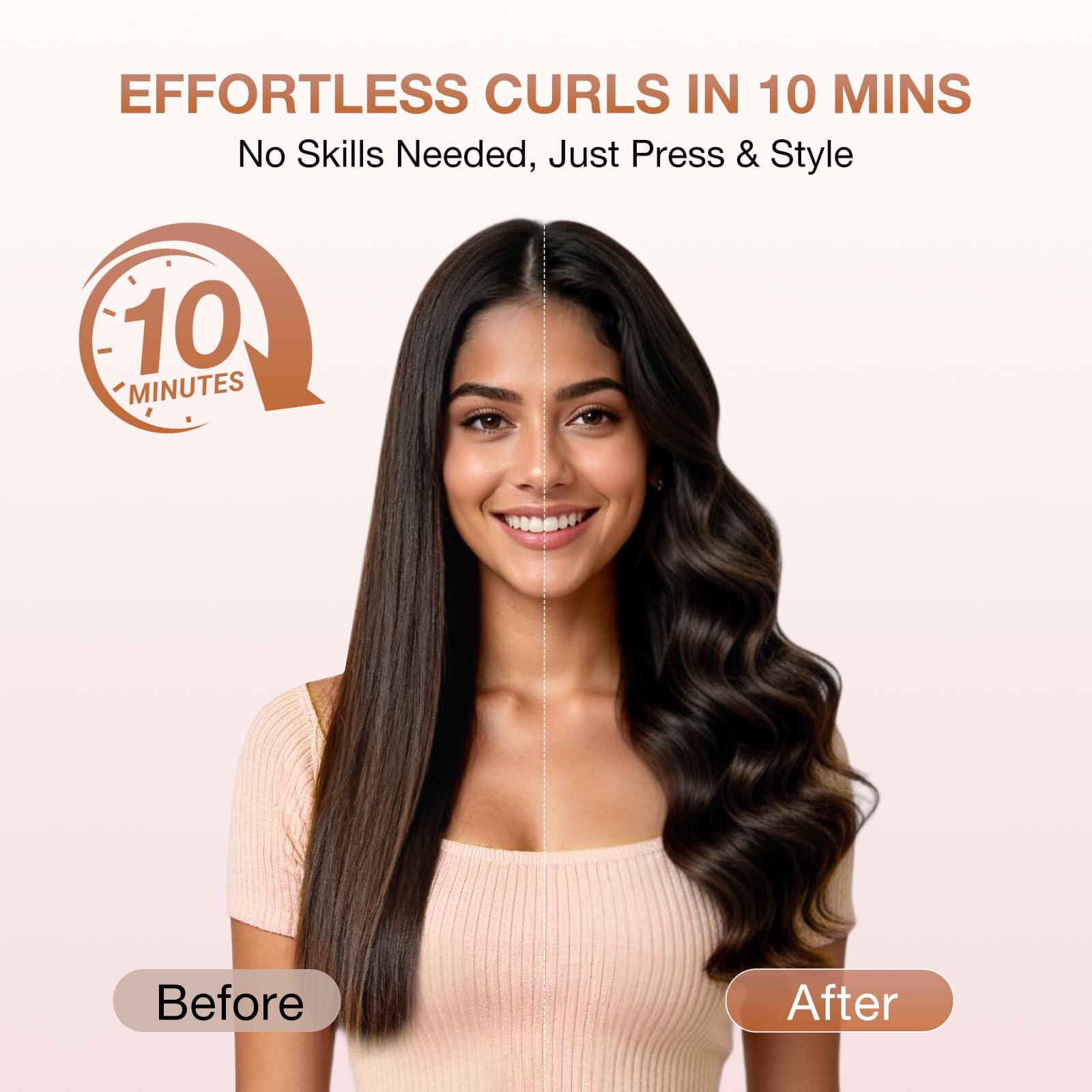 Babonir hair curler showing the ionic technology indicator