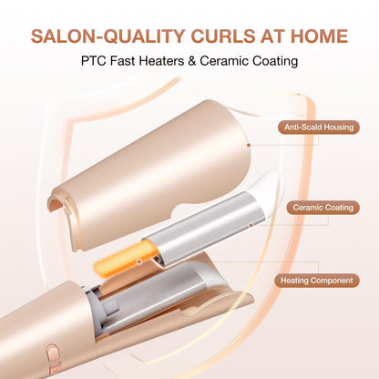 Babonir curling iron demonstrating the 2-way rotation feature